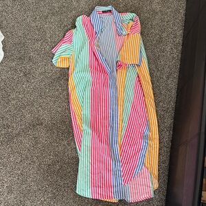 Colorful Striped Kids Dress
